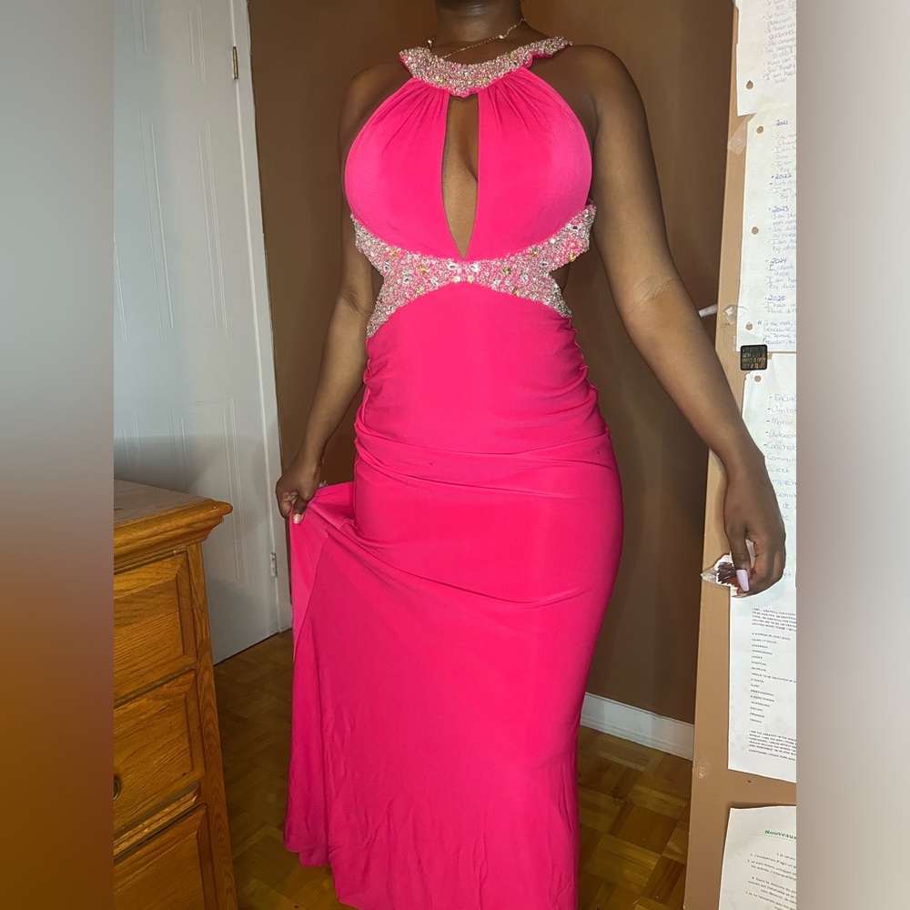 Sheath/Column Sweep Train Prom Dress With back Open